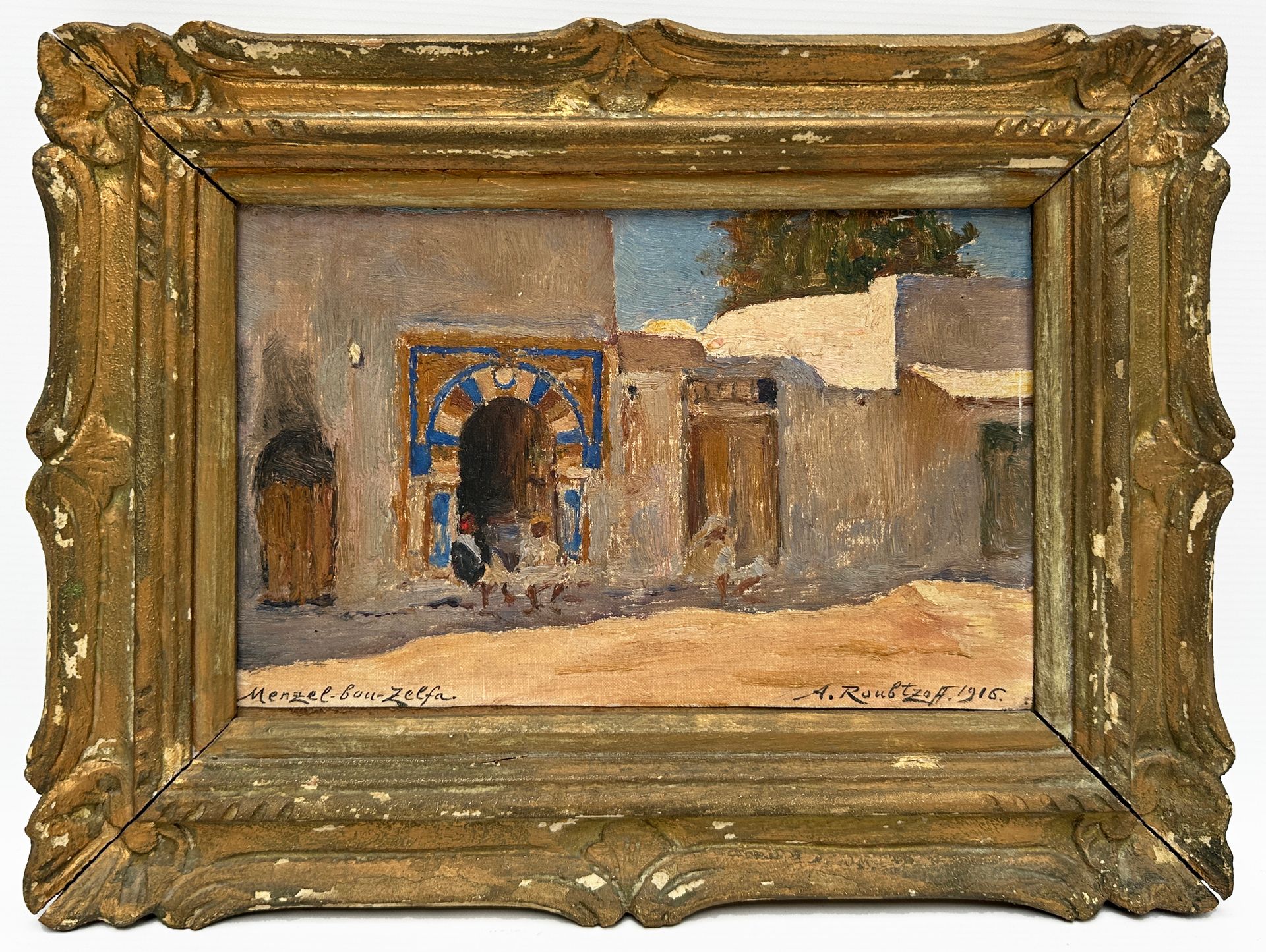 Null 亚历山大-鲁布佐夫（圣彼得堡，1884 年 - 突尼斯，1949 年）
Menzel Bou Zelfa 的街道（1916 年）
布面油画，铺在硬纸板&hellip;