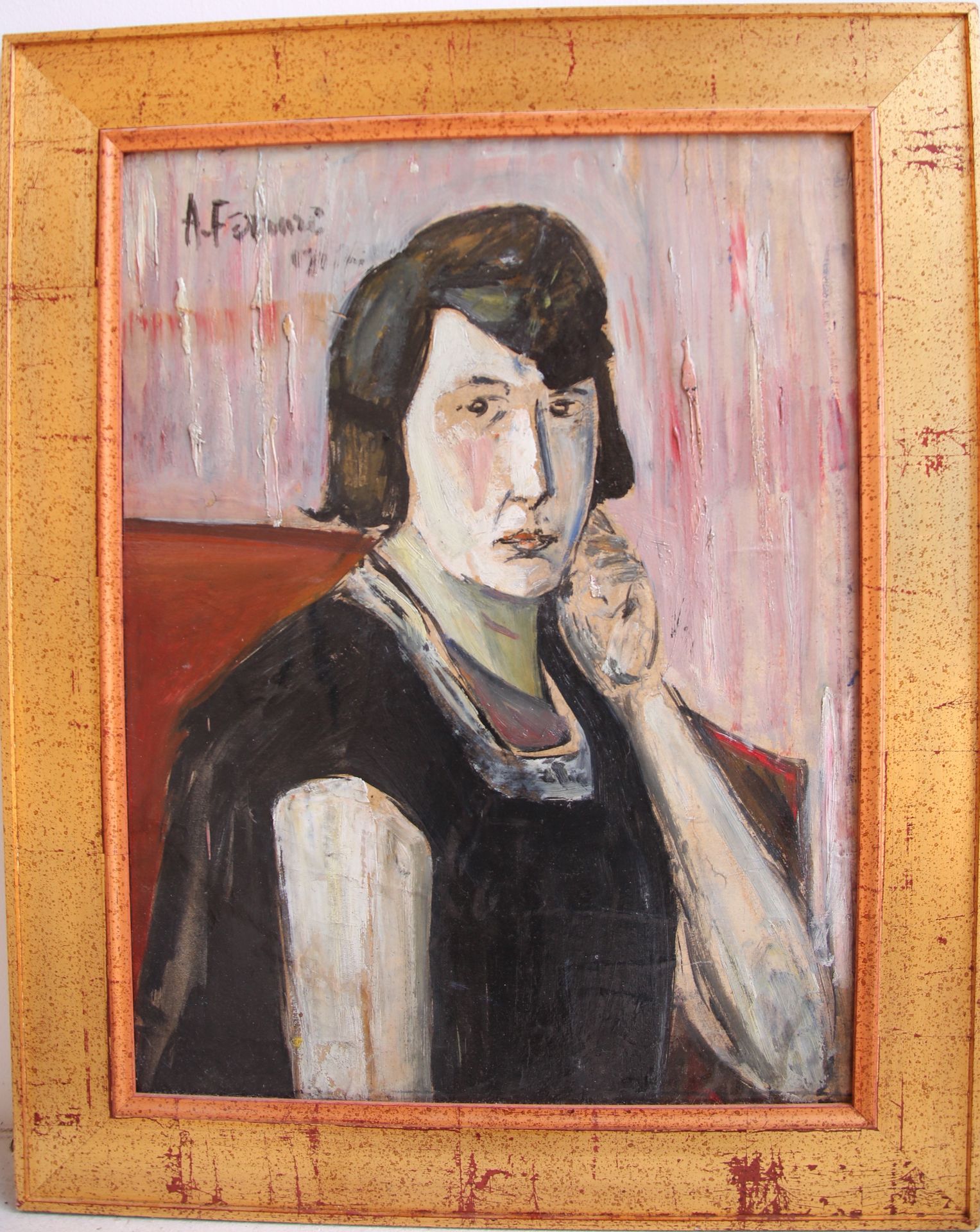 Null 
Antoine FERRARI (20th century).

"Portrait of a woman in black dress

Oil &hellip;