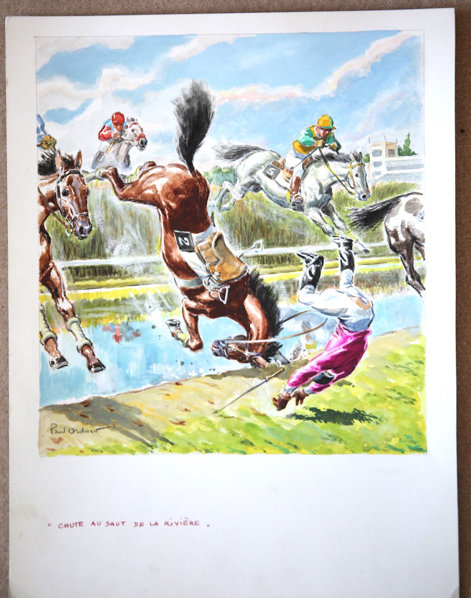 Null 
Paul ORDNER ( 1901 - 1969)。
"秋天在河边跳跃"。
左下方有铅笔签名的水粉画，下方有红笔签名的标题
尺寸：37 x 28 &hellip;