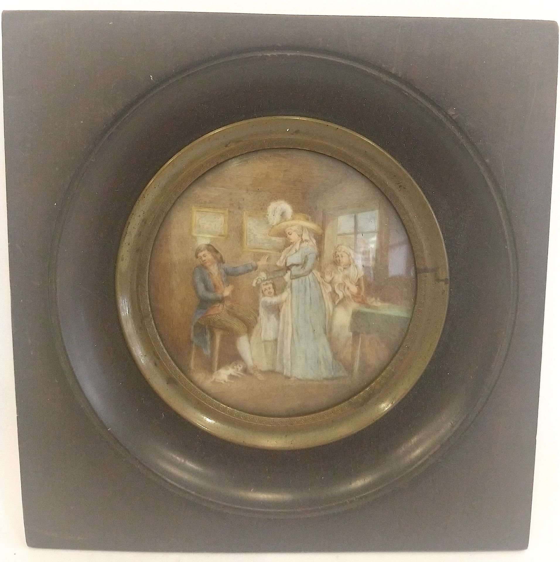 Null 
Miniature sur papier à vue ronde
« couple et leurs deux enfants dans un in&hellip;