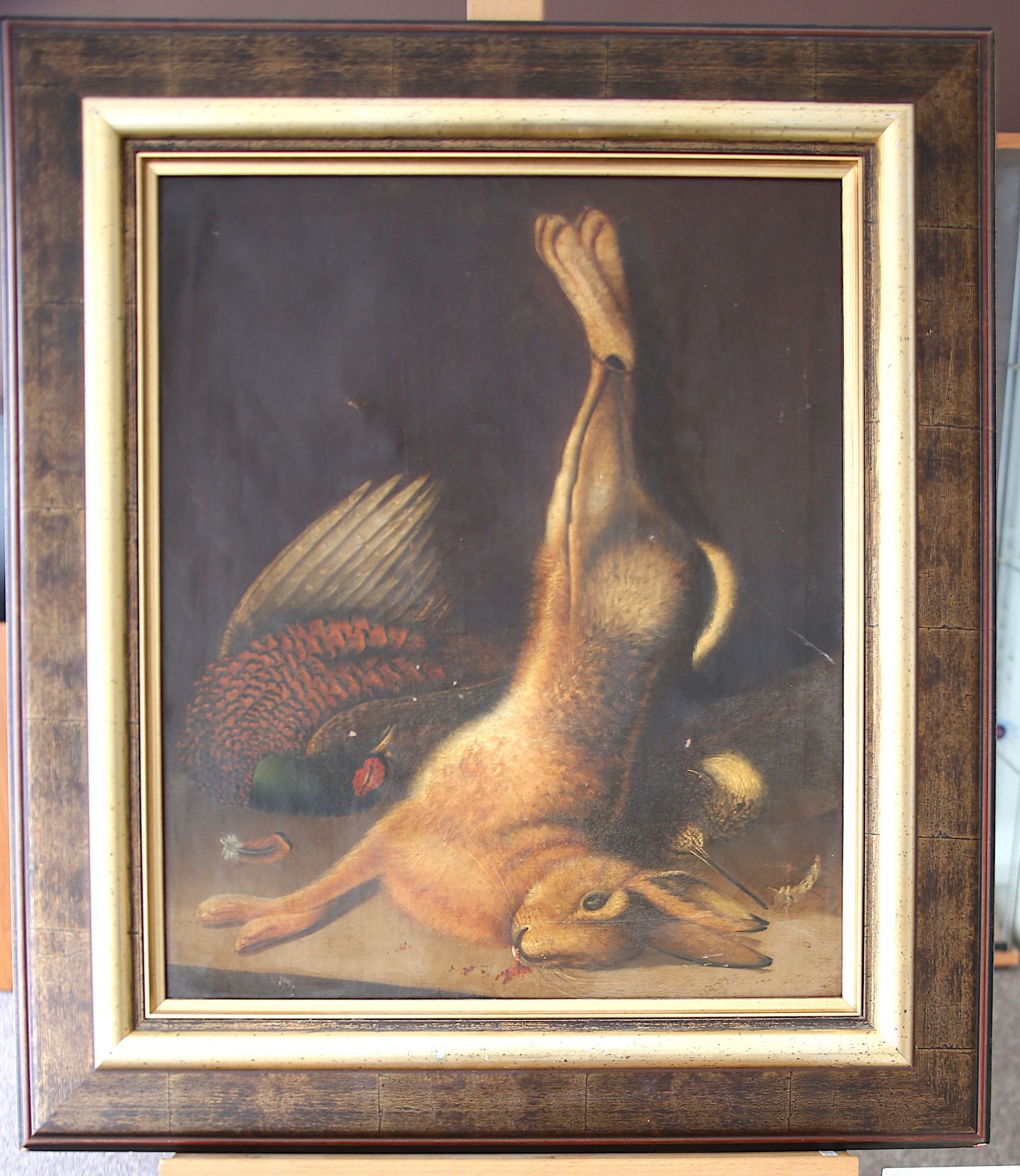 Null 
Ecole hollandaise XIXe siècle

« Trophée de chasse au lièvre, accompahgné &hellip;