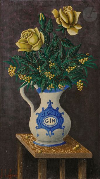 Null Jules LEFRANC (1887-1972)
Roses et mimosa, vase Gin, n°384
Huile sur toile &hellip;