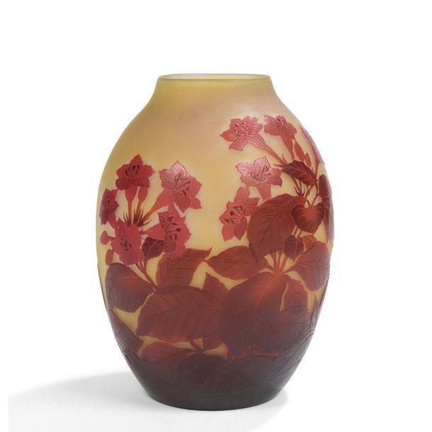 Null ÉTABLISSEMENTS GALLÉ (1904-1936) 
Belles de nuit 
Important vase ovoïde à l&hellip;