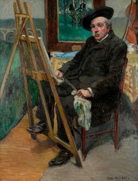 Null *Harry BLOOMFIELD (1883-1941)
Portrait du Douanier Rousseau dans son atelie&hellip;