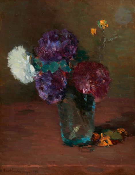 Null Albert LEBOURG (1849-1928)
Vase de fleurs, 1892
Huile sur toile.
Signée et &hellip;