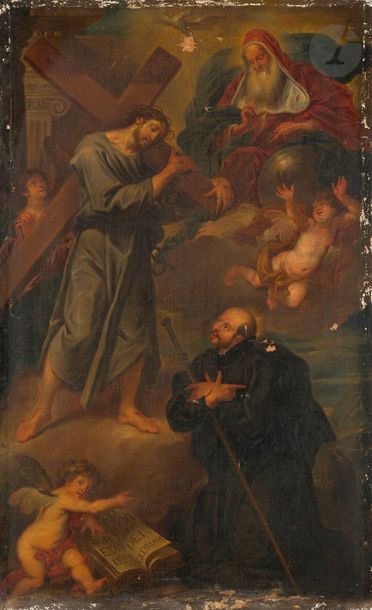 Null École MEXICAINE du XVIIIe siècle 
Apparition du Christ à saint Ignace de Lo&hellip;