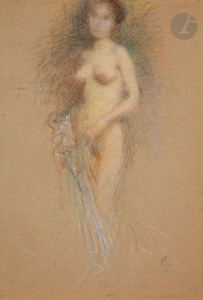 Null Ernest LAURENT (1859 - 1929)
étude de femme nue 
Pastel 
43 x 28 cm
Cachet &hellip;