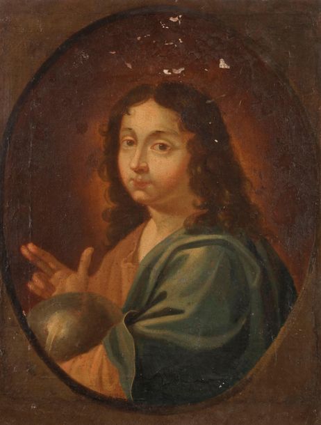Null École FRANÇAISE du XVIIe siècle
Le Christ dans un ovale peint
Toile.
Restau&hellip;