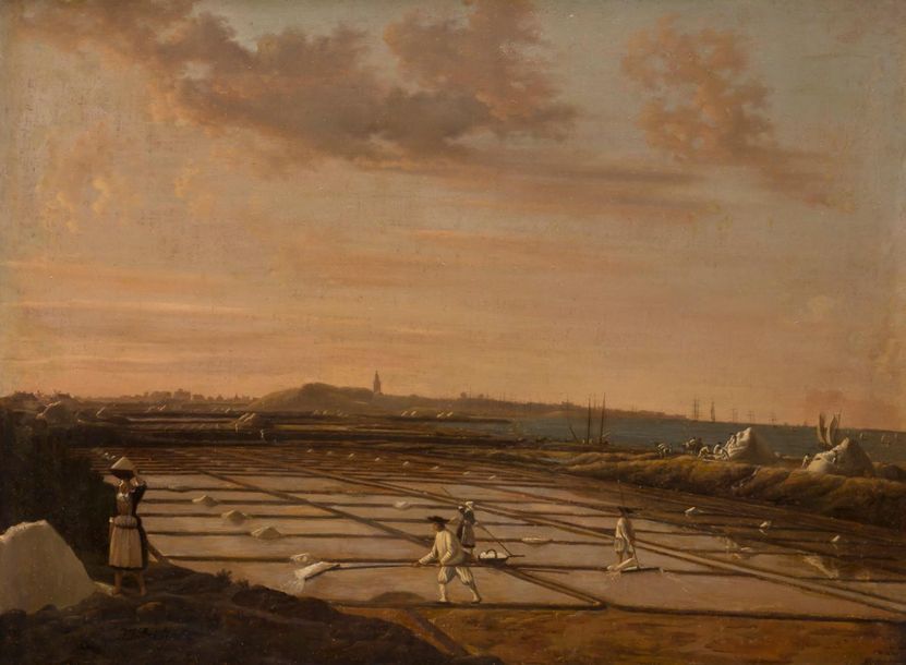 Null 
法兰西学派

Guérande的盐沼；Croisic的盐沼。
一对油画

54 x 71厘米

古代修复

盖朗德盐沼

左下角有JJ Boisfi&hellip;