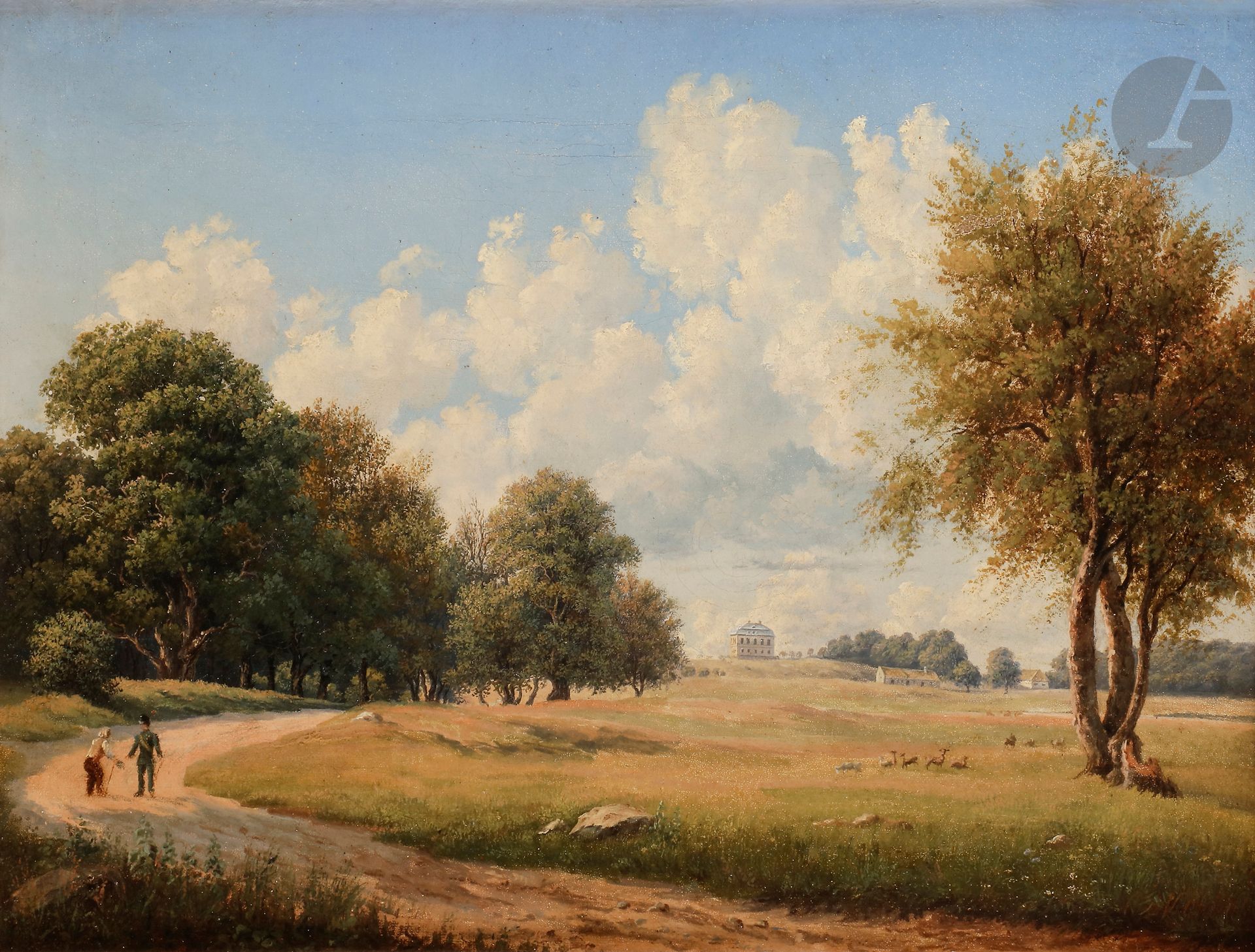 Null 奥斯卡-马格努斯-洛夫达赫尔(1811-1895)
《路上的对话》
布面油画

。
 
 
右下角有签名。
28 x 38 cm

来源：
菲利普斯拍&hellip;