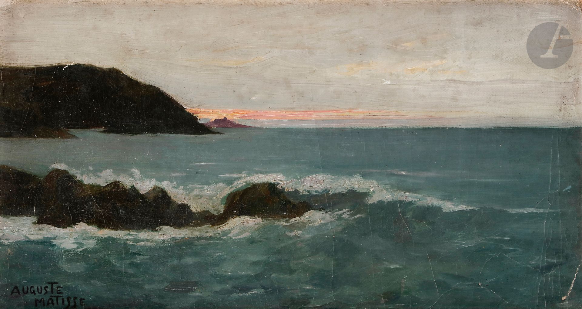 Null Auguste MATISSE (1866-1931) 
Bord de mer au crépuscule 
Huile sur toile con&hellip;