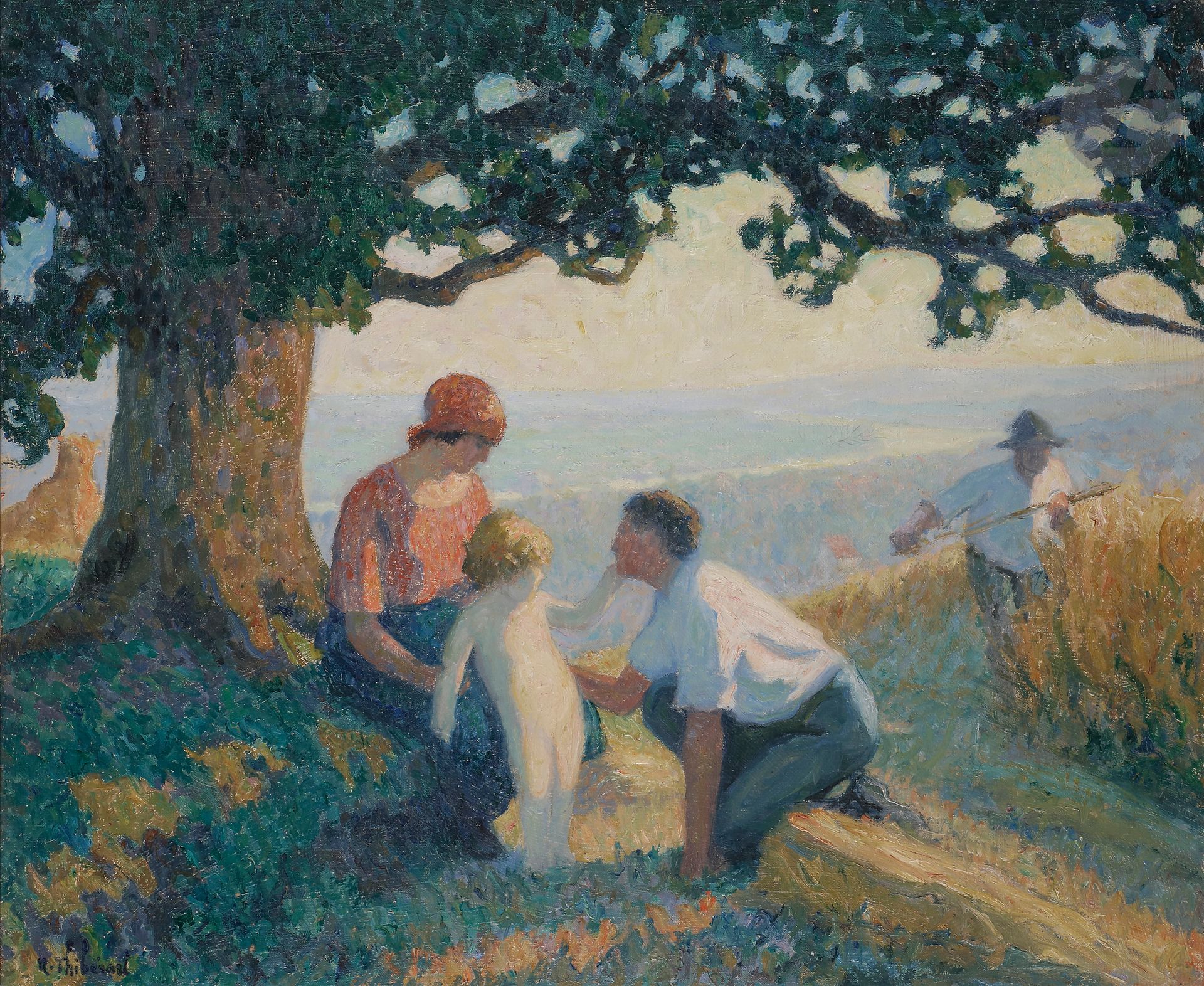 Null Raymond THIBÉSART (1874-1968) 
Les Moissonneurs, ca. 1905-10 
Oil on canvas&hellip;