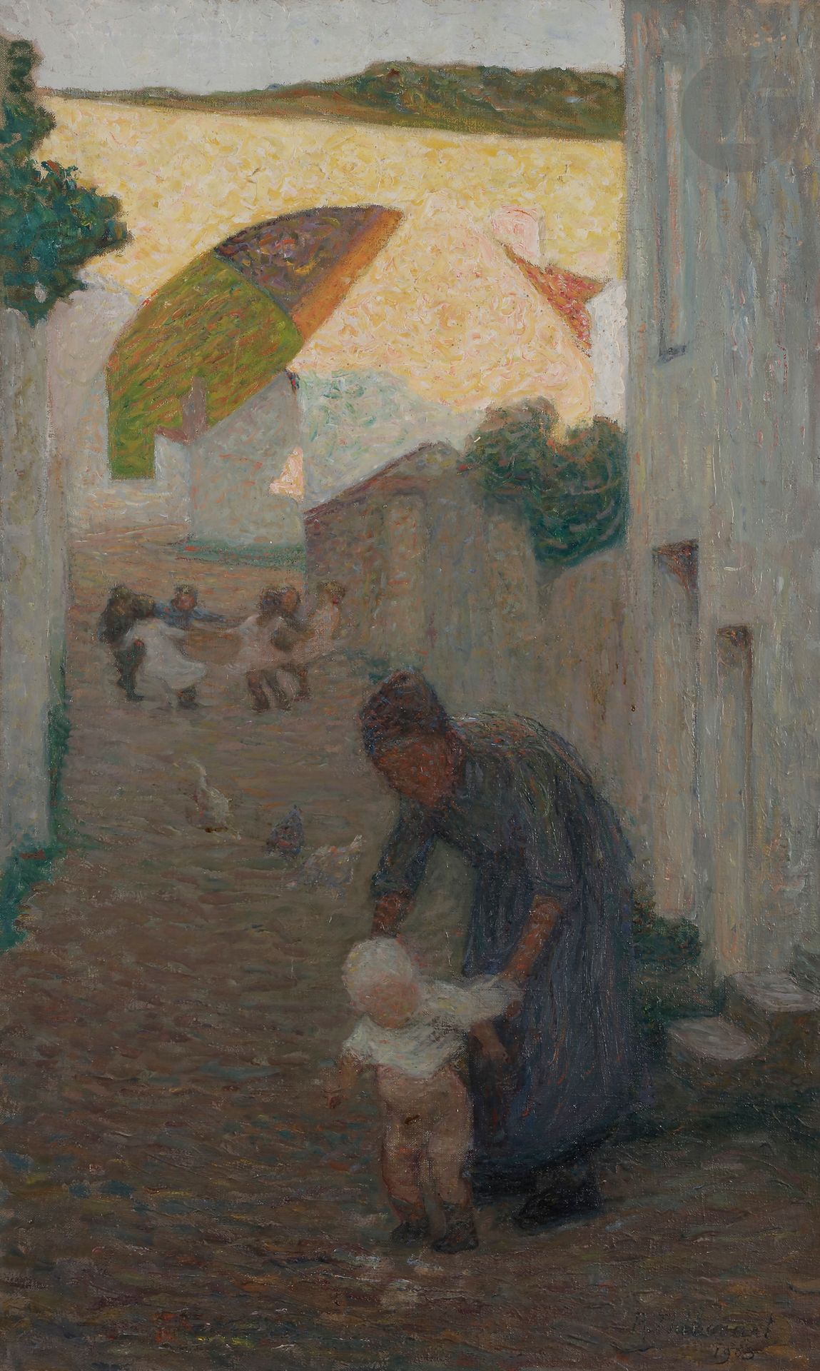 Null Raymond THIBÉSART (1874-1968) 
Rue animée, 1903 
Huile sur toile. 
Signée e&hellip;