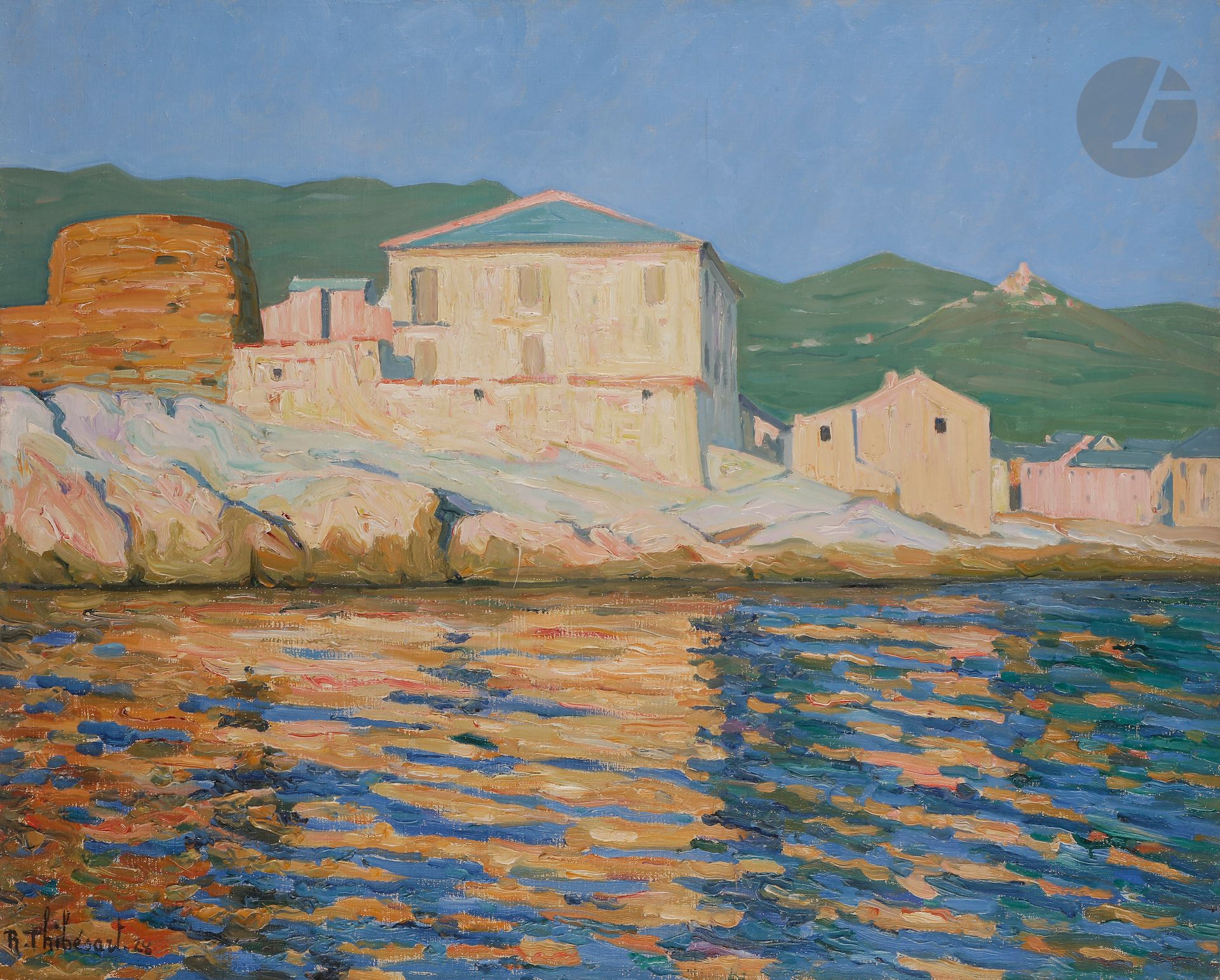 Null Raymond THIBÉSART (1874-1968) 
Centuri, Cap Corse, 1928 
Huile sur toile. 
&hellip;