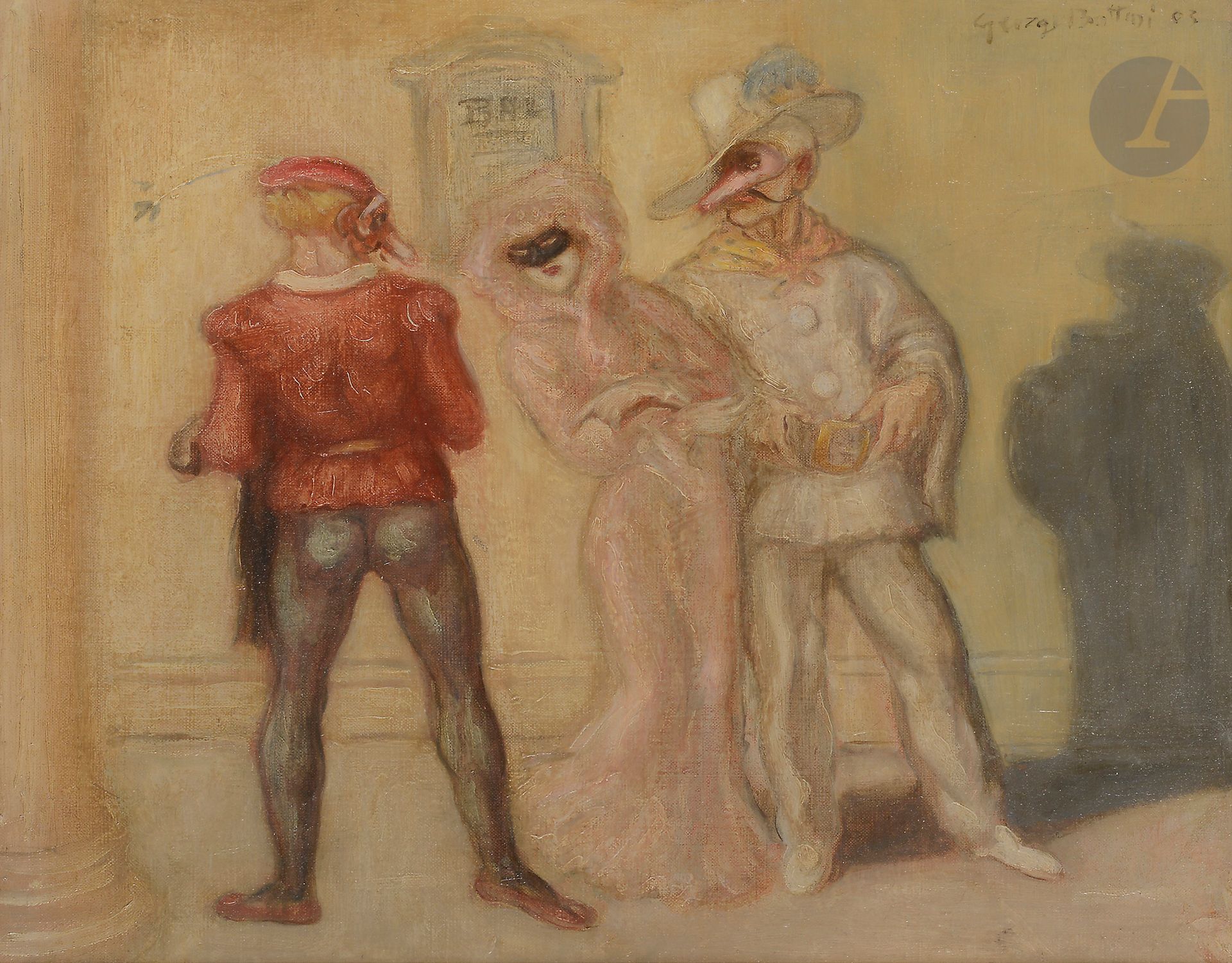 Null George BOTTINI (1874-1907) 
Bal costumé, 1903 
Huile sur toile monté sur ca&hellip;