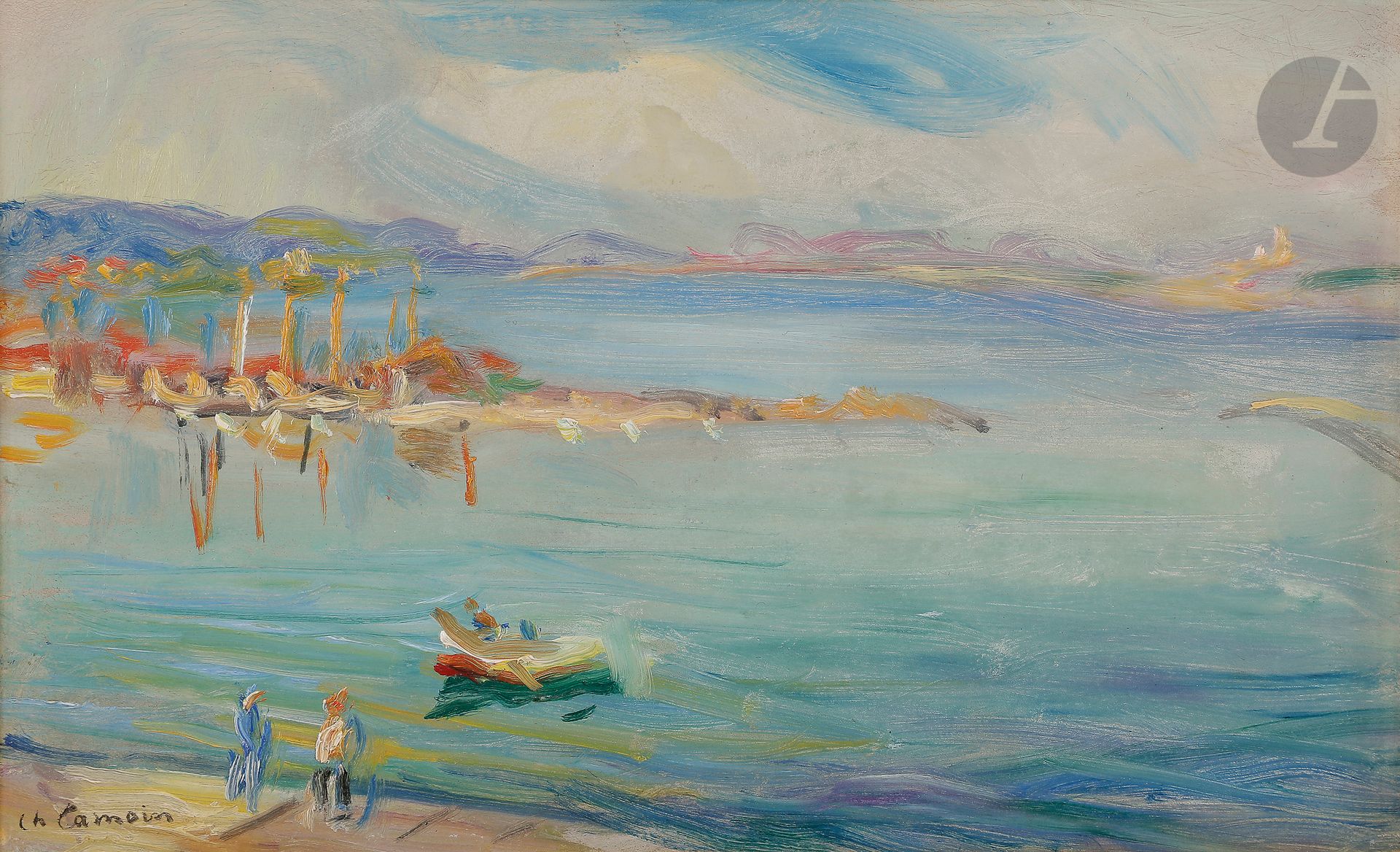 Null Charles CAMOIN (1879-1965
)Saint-Tropez, the port
画布上粘贴的纸上
油彩。

右下方有签名。
22.&hellip;