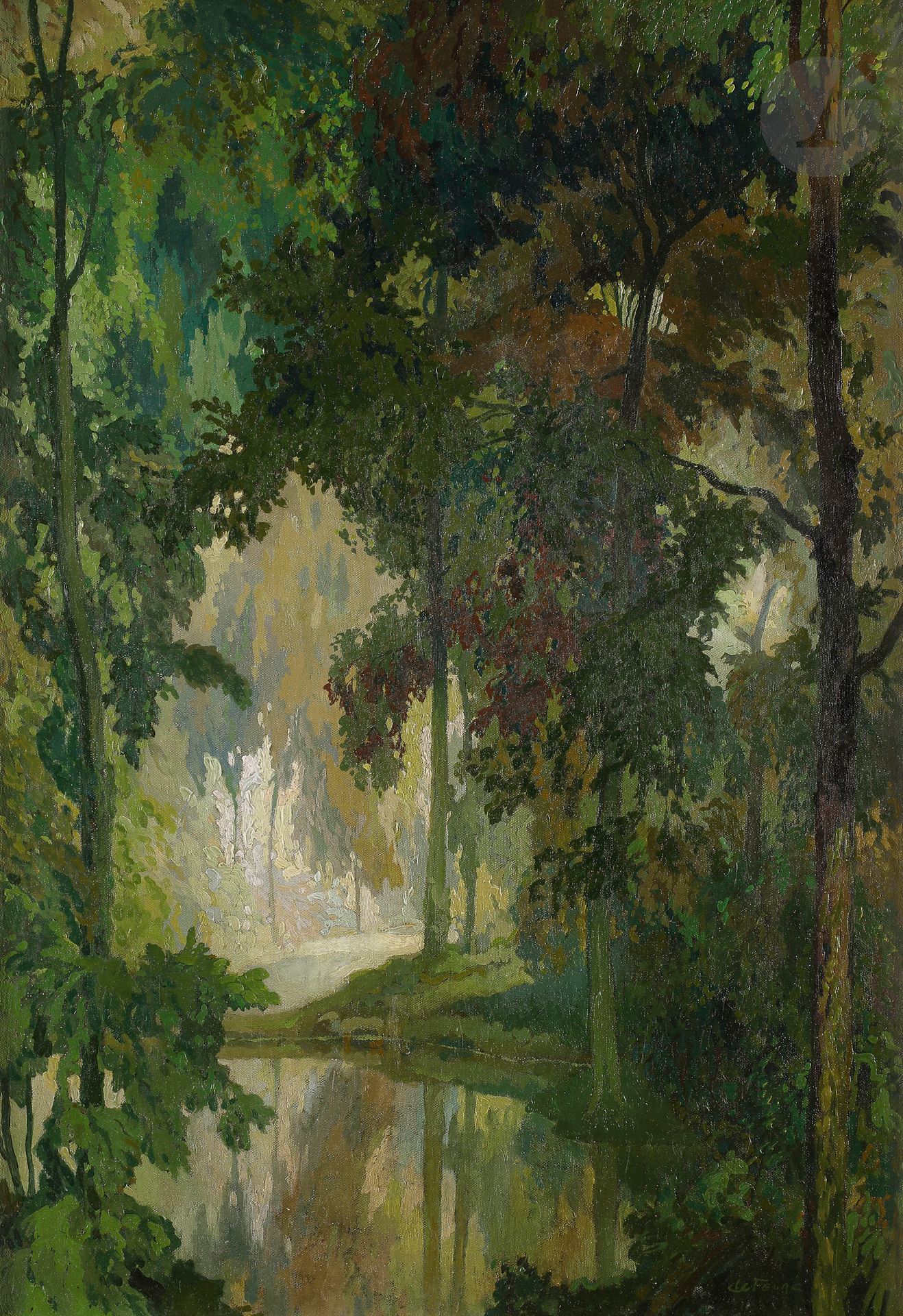 Null Georges DE FEURE (1868-1943)
La Rivière
Huile sur toile.
Signée en bas à dr&hellip;