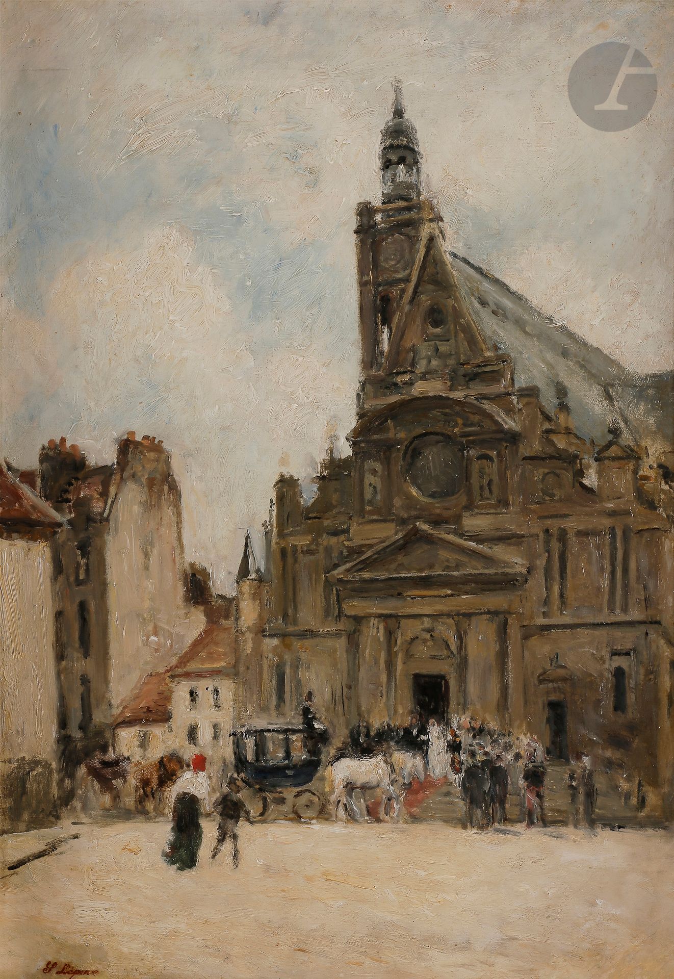 Null Stanislas LÉPINE (1835-1892
)Paris, Hochzeit in der Kirche von Saint-Etienn&hellip;