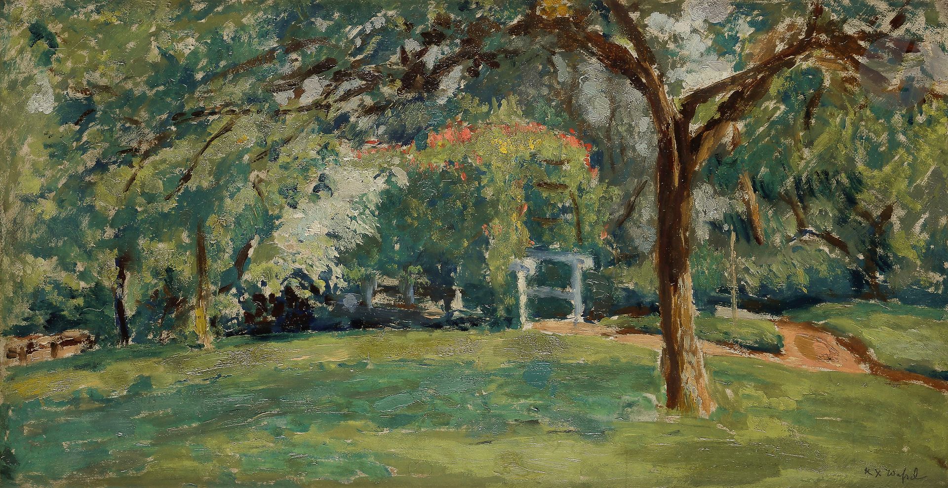 Null Ker-Xavier ROUSSEL (1867-1944
)《小桥或春天的风景》，约1910-12
油画

。
右下方有签名。
30 x 50厘米出&hellip;