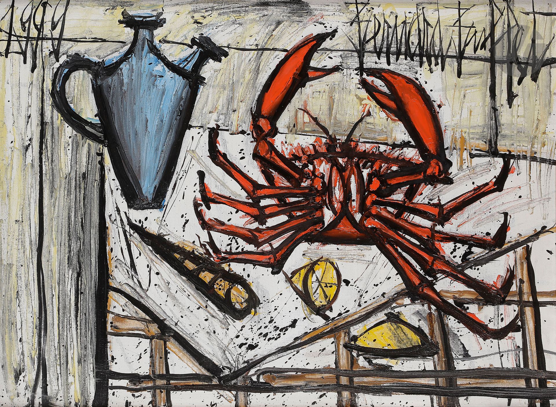 Null Bernard BUFFET (1928-1999
)《螃蟹》，1999年
布面油画。
右上方有签名。
日期在左上方。
54 x 73厘米出处

：
&hellip;