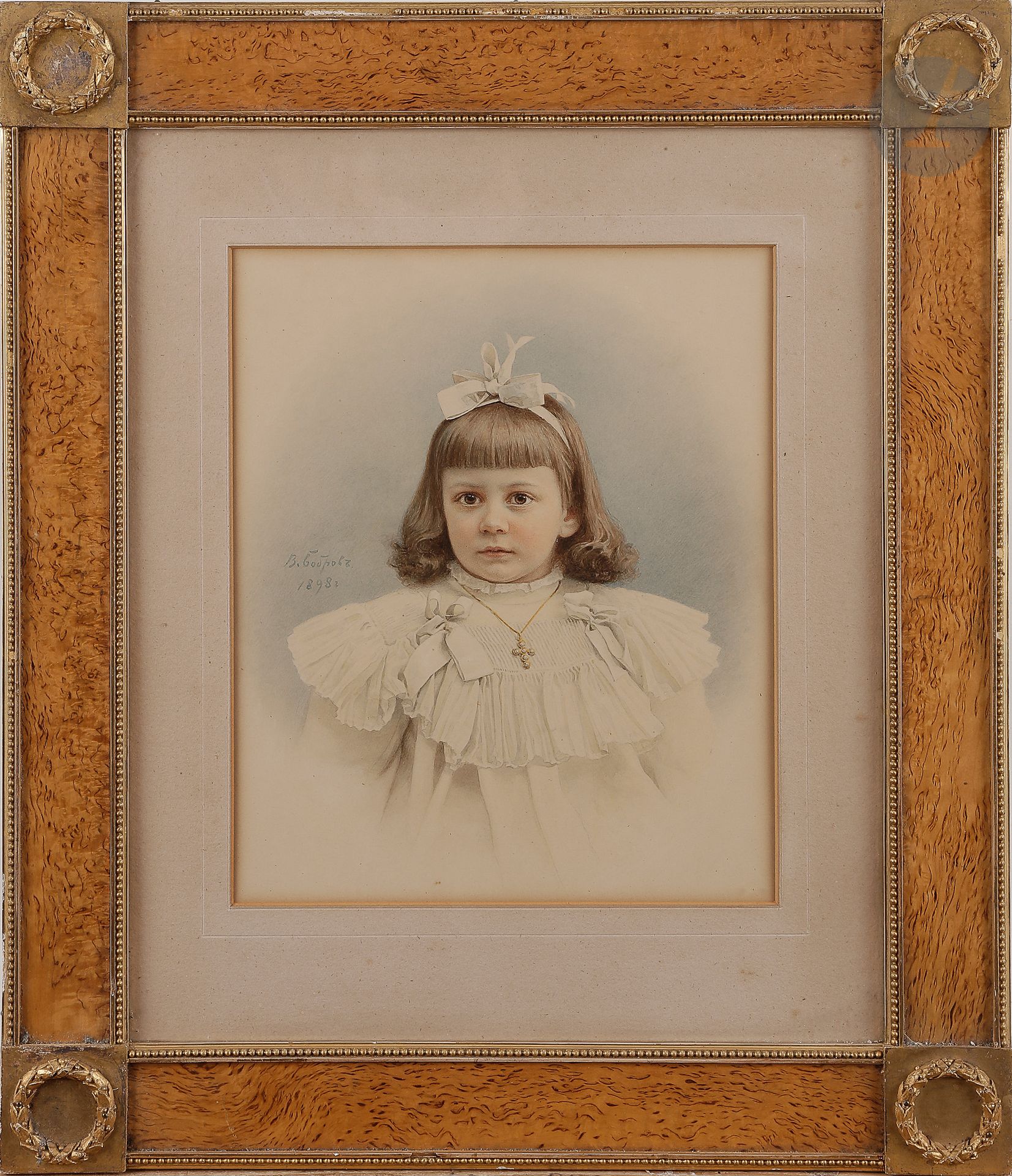 Null Victor Alexeevitch BOBROV (1842-1918
)Portrait of a little girl, 1898Waterc&hellip;