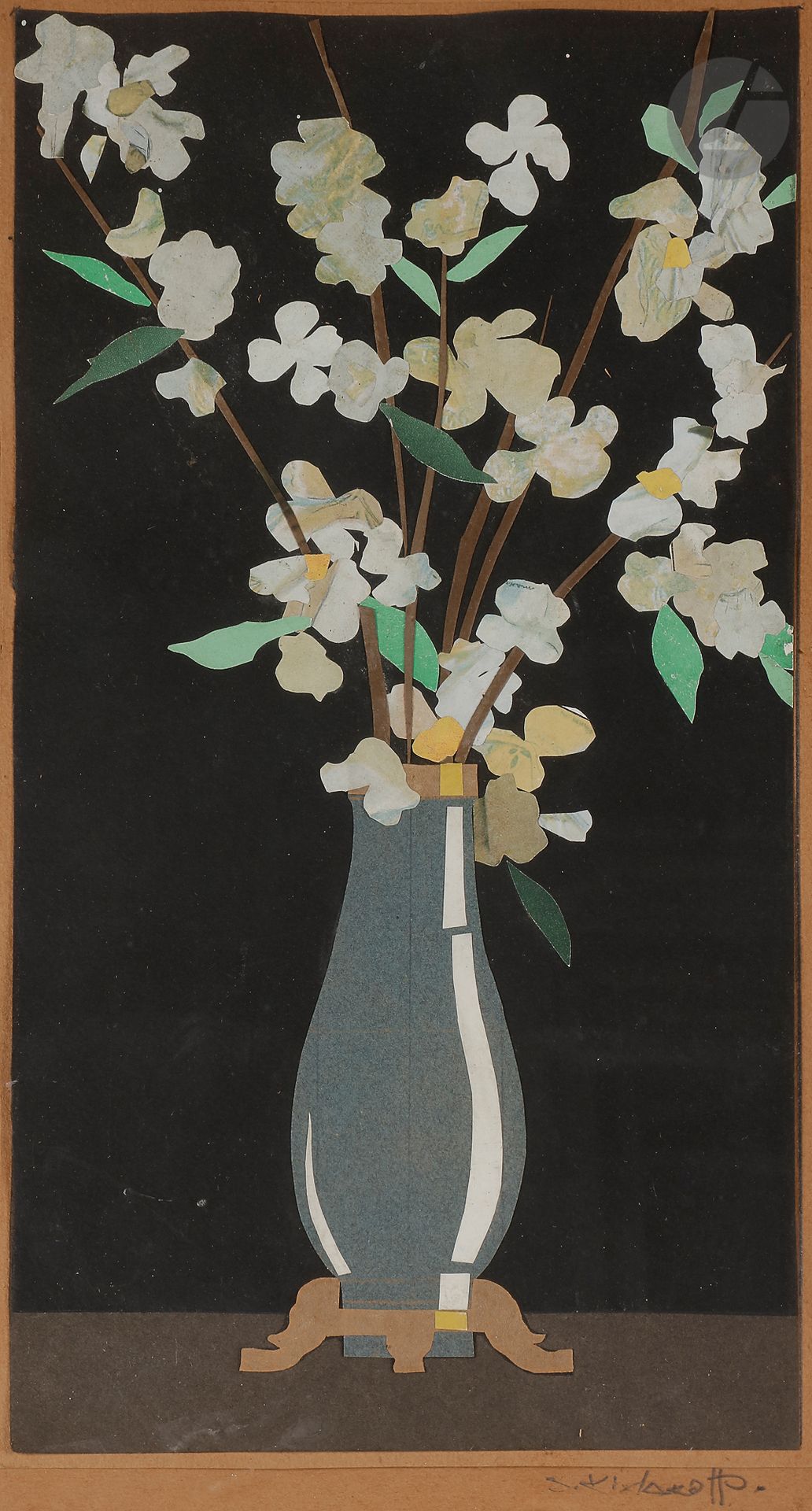 Null Serge (Sergueï Anatolievitch) KISLAKOFF (1897-1980
) Vase of flowersCollage&hellip;