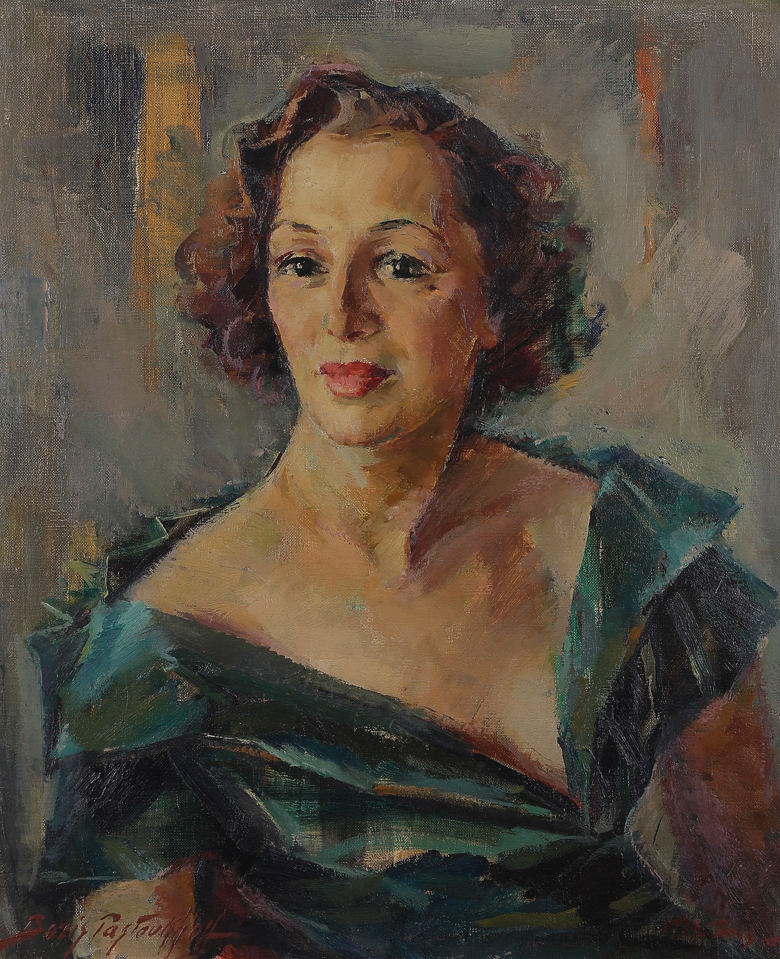 Null Boris Ivanovich PASTOUKHOFF (1894-1974
)Portrait of a woman, 1949Oil
on can&hellip;