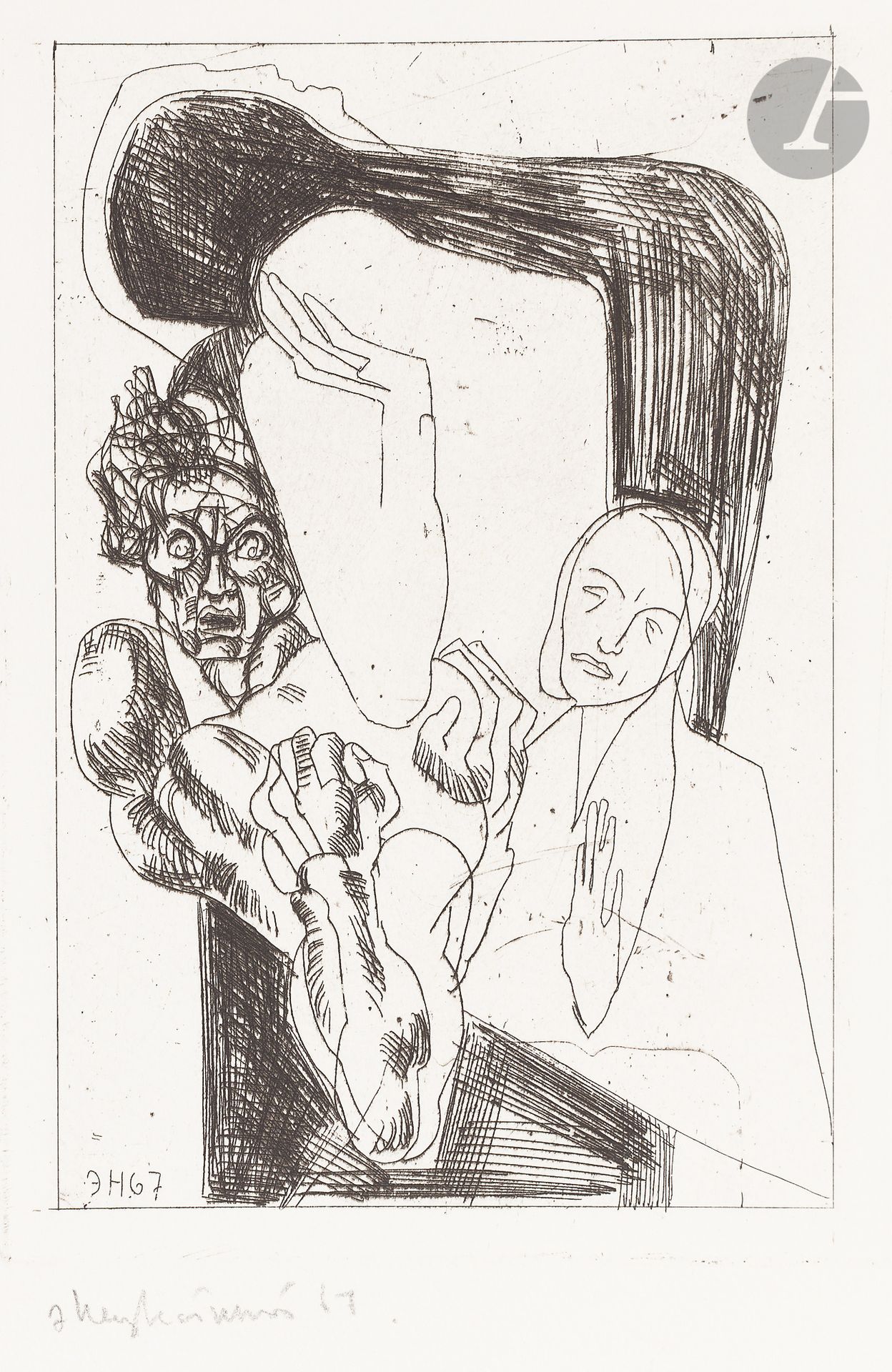 Null Ernst Iossifovich NEIZVESTNY (1925-2016
) Couple with the Madonna. 1967Eau-&hellip;