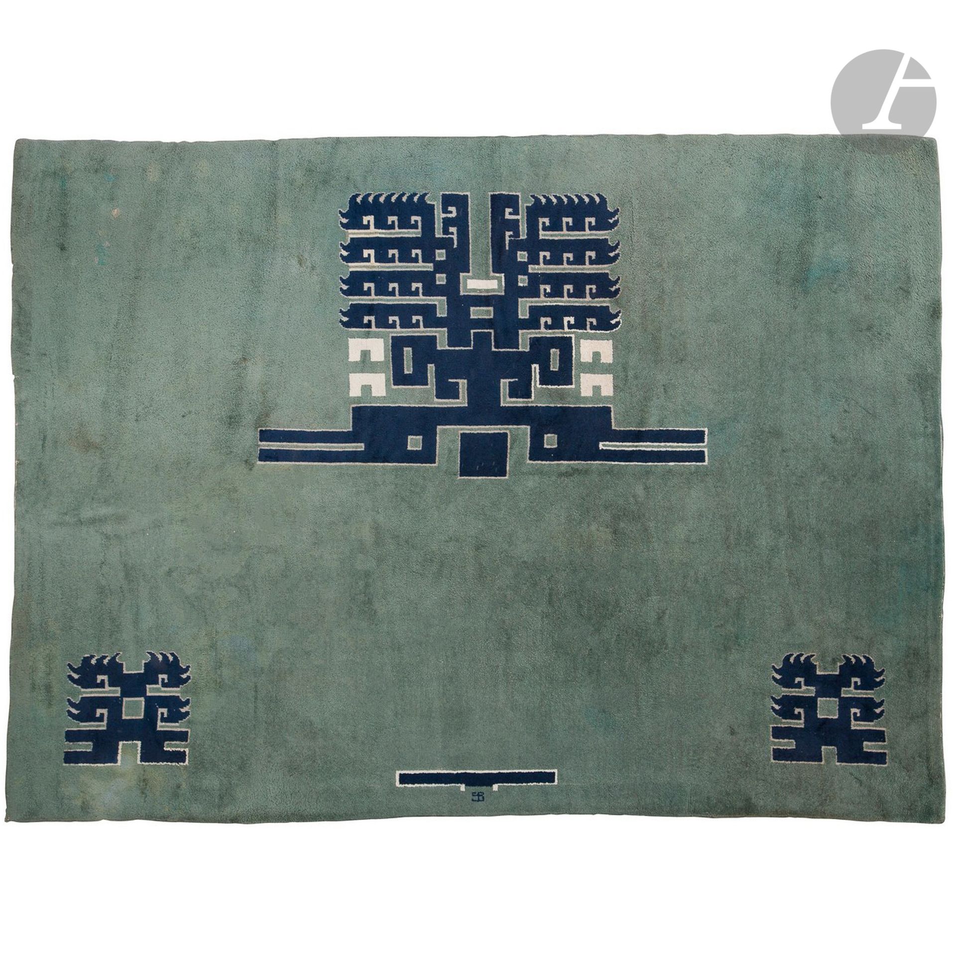 Null IVAN DA SILVA-BRUHNS (1881-1980
)阿兹特克图案，约1935
年

长方形
大
地毯。
羊毛打结在棉质纬线和经线上的证明&hellip;