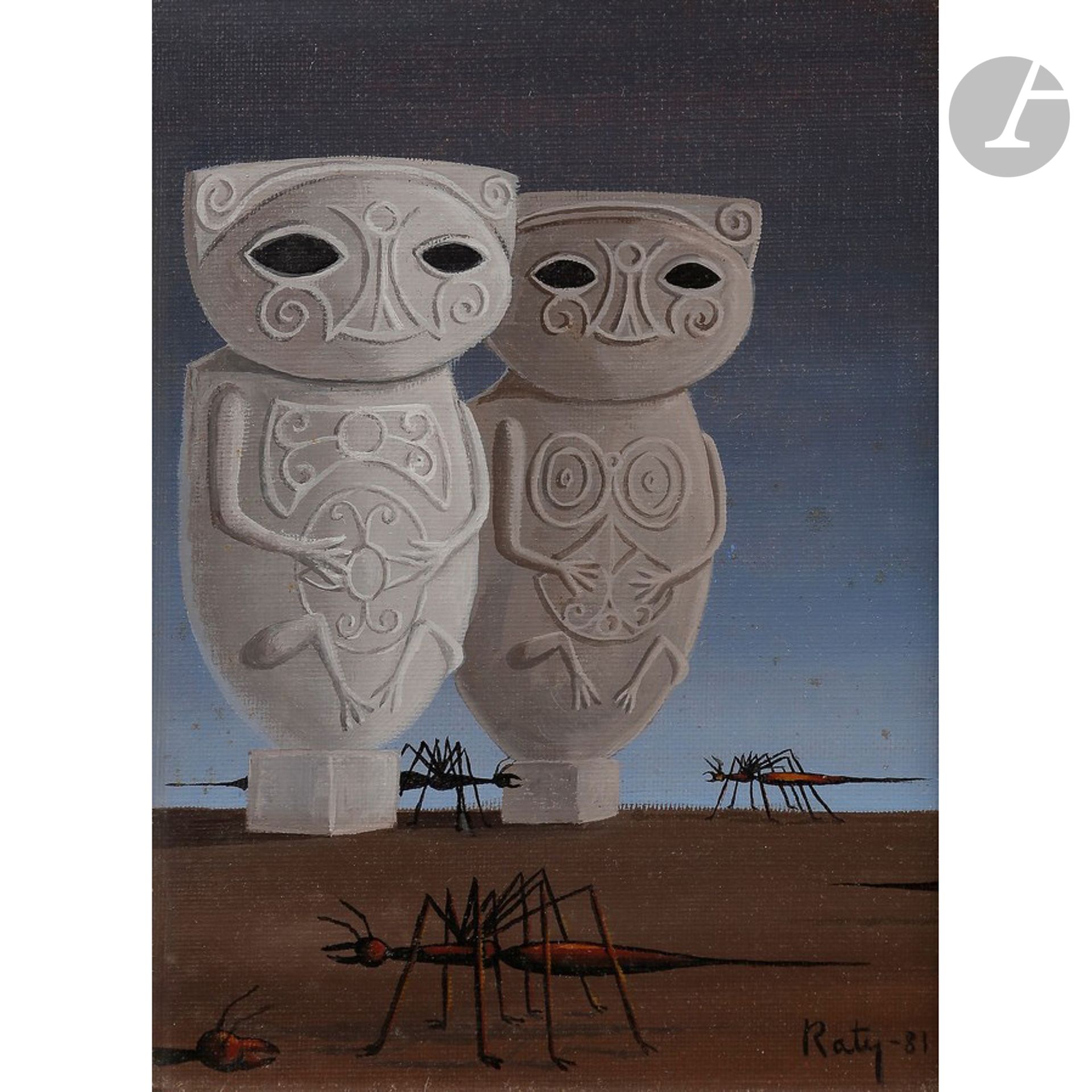 Null FRANCOIS RATY (1928-1982
)《无题》，1981年
布面油画。
右下方有签名和日期RATY (19)81。
22 x 16 cm&hellip;