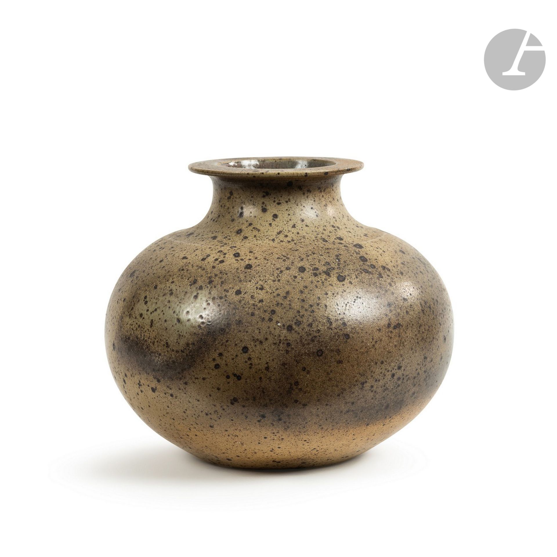 Null ROBERT DEBLANDER (1924-2010
) Bedeutende Vase mit einem großen Ringhals, de&hellip;