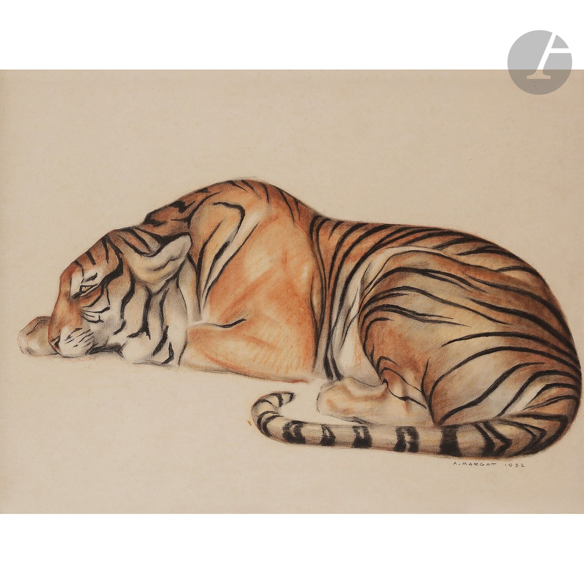 Null ANDRÉ MARGAT (1903-1997)
Tigre au repos, 1932
Pastels de couleur.
Vendu enc&hellip;