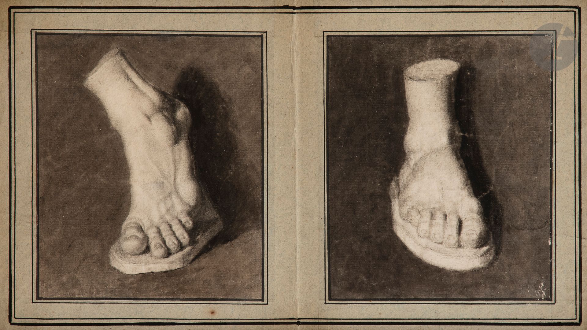 Null 19th century French schoolTwo
foot studies
from

castsBlack
stone
and brown&hellip;