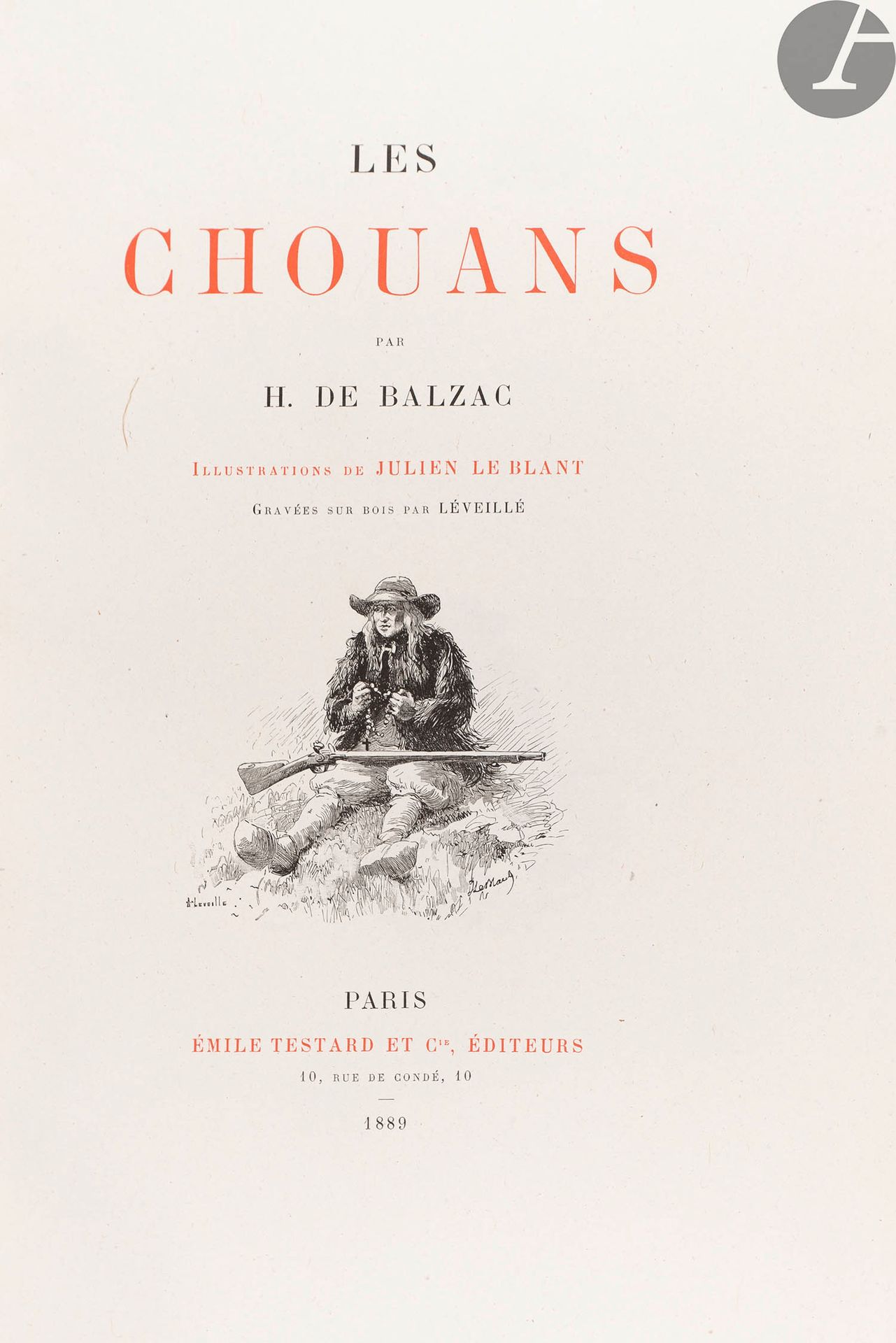 Null 巴尔扎克（奥诺雷-德）。
Les Chouans.
巴黎：Émile Testard et cie, 1889。- 大8开本，286 x 201 : &hellip;