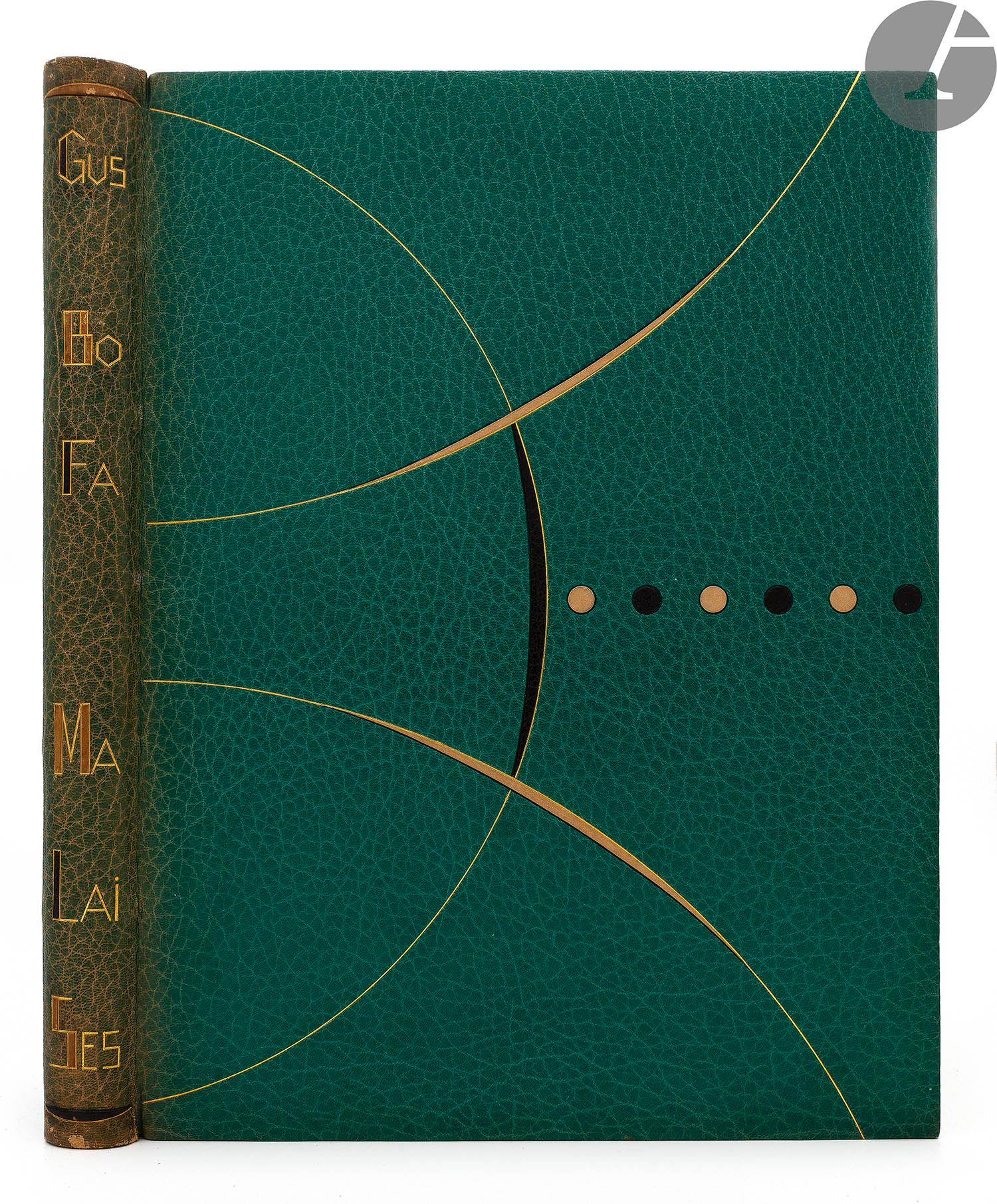 Null BOFA（Gus）。
Malaises...
巴黎：J. Terquem, 1930
。
- In-4, 312 x 235.绿色摩洛哥，封面装饰着由&hellip;