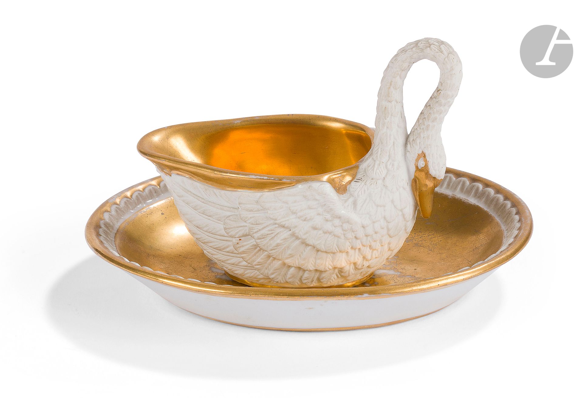 Null SamsonCup
and its saucer in biscuit in the shape of swan, the interior with&hellip;