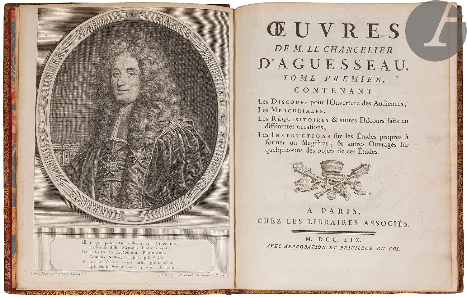 Null AGUESSEAU (Henri François d').
Œuvres.
París : Les libraires associés, 1759&hellip;