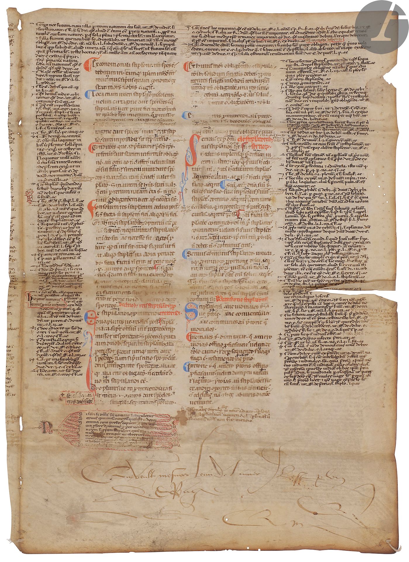 Null [LAW]. JUSTINIAN].
Hoja manuscrita de las Institutas del emperador Justinia&hellip;