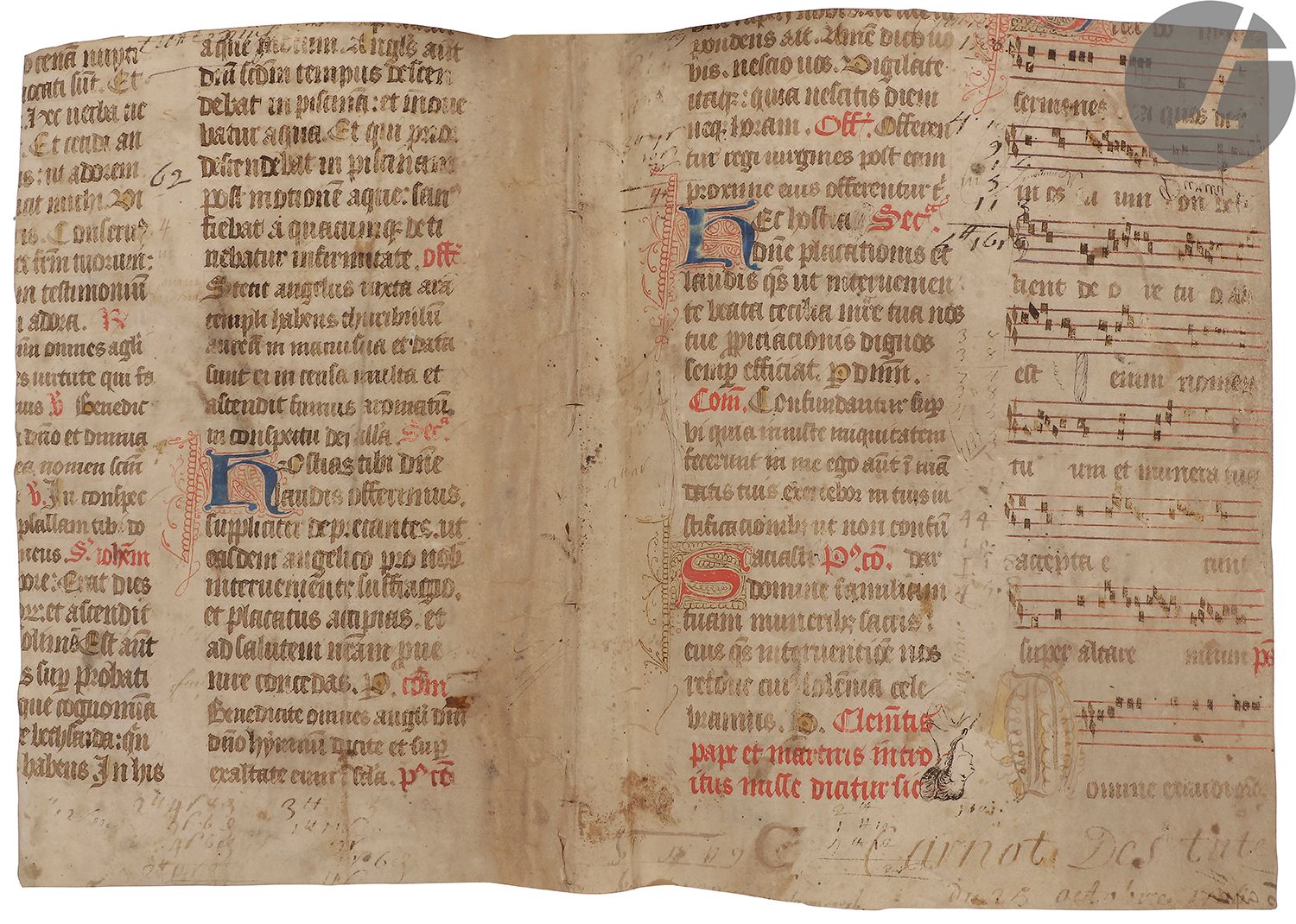 Null ENLUMINACIÓN].
Folio manuscrito extraído de un misal anotadoEn
latín, folio&hellip;