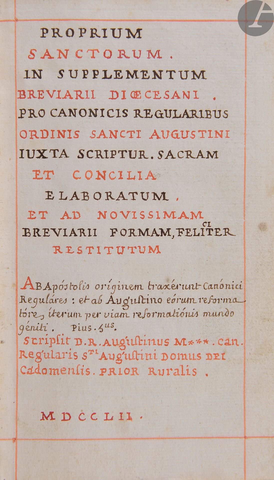 Null [诺曼底]。CAEN]。AUGUSTINIANS (Canons)]。
Proprium sanctorum in supplementum brev&hellip;
