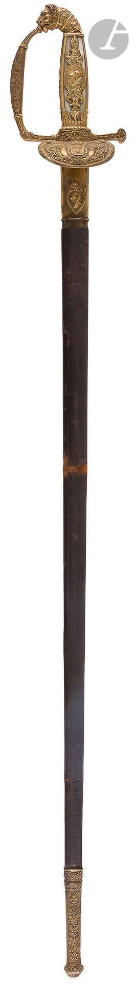 Null Espada de un par francés del reinado de Luis XVIII.
Huso con placas de náca&hellip;