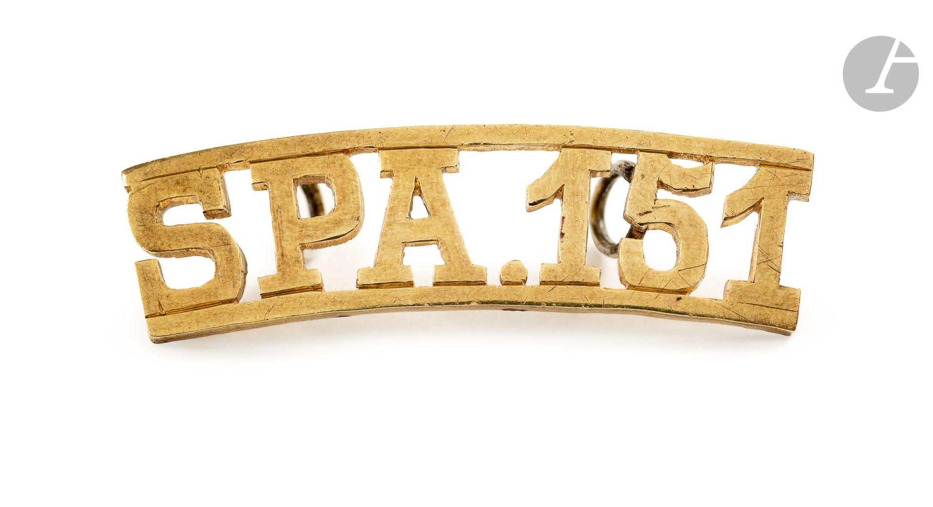 Null Uniform badge of SPA
151Golden metal openwork, pin fastening. 
13 x 45 mmB
&hellip;