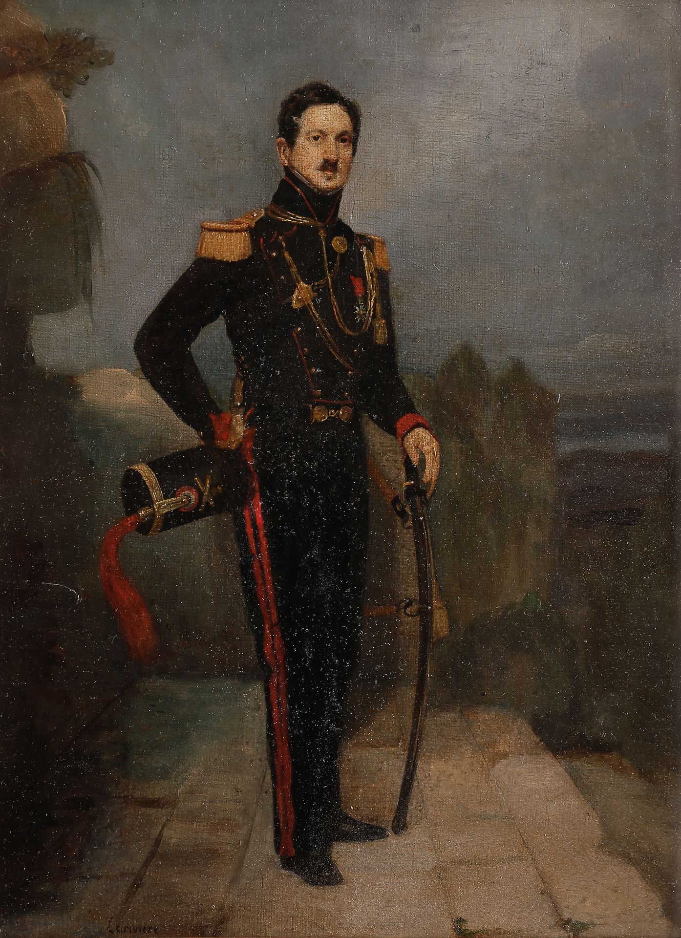 Null 夏尔-菲利普-奥古斯特-拉里维埃（1798-1876）。19世纪的法国学校。
保罗-德-罗兰德，阿尔布西埃伯爵，1830年马背上的炮兵上尉，站在制服上&hellip;
