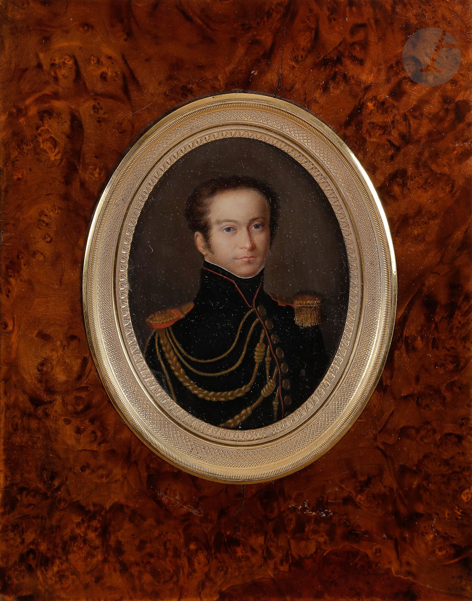 Null École française du XIXe siècle. 
Portrait d’un officier d’état-major
Miniat&hellip;