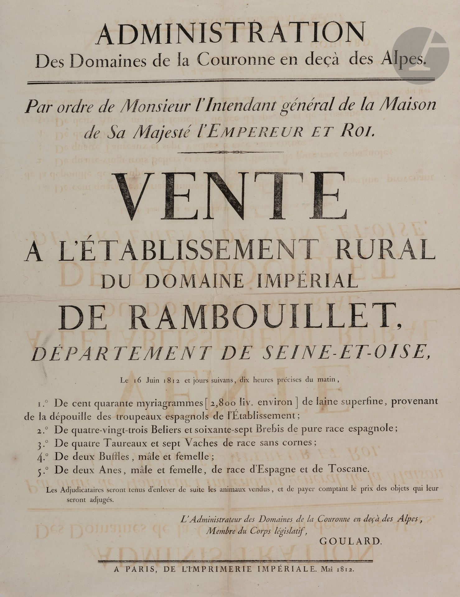 Null AFFICHES. 23 affiches, 1791-1854, la plupart impr. De Saintes (2 de La Roch&hellip;