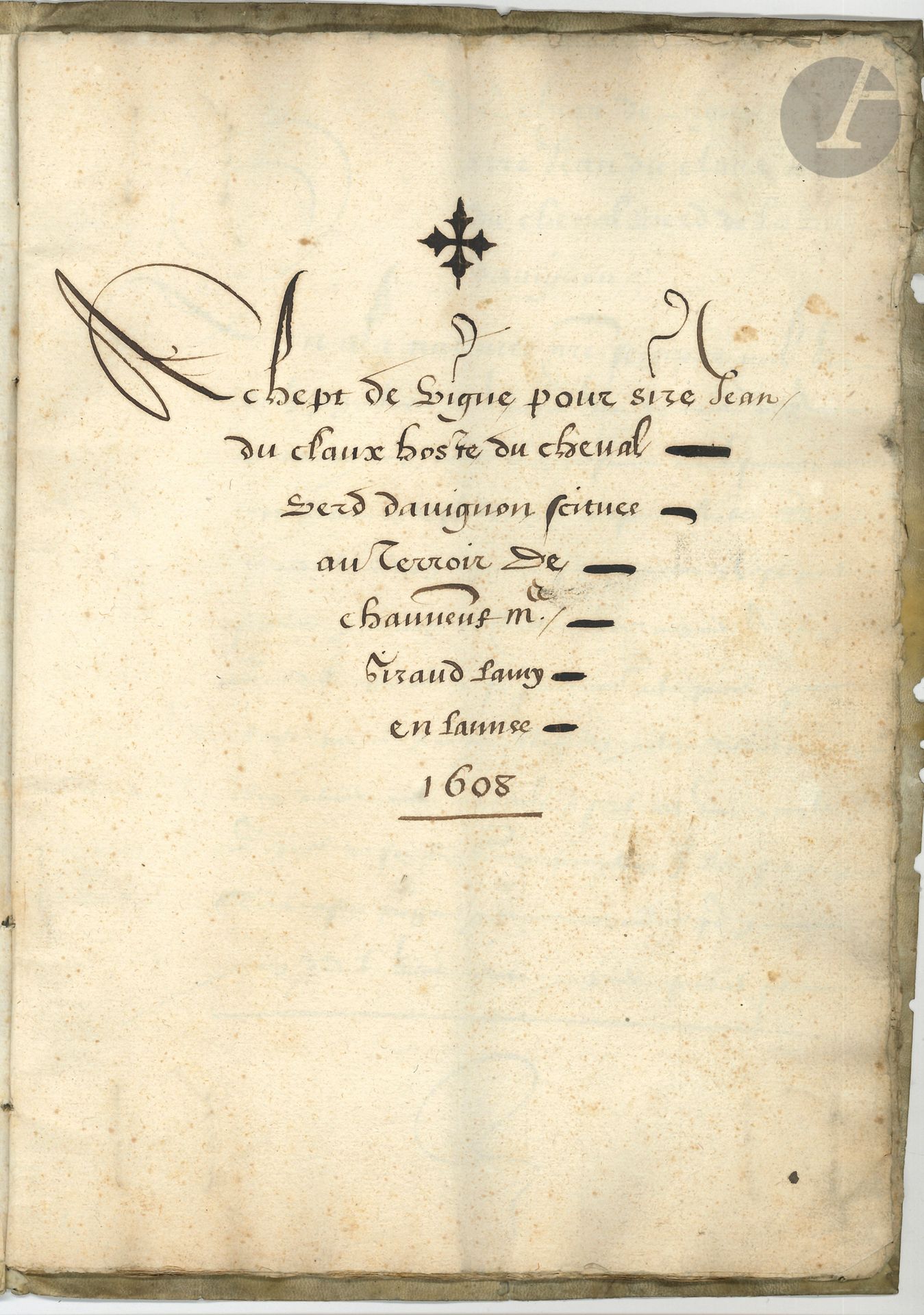 Null CHÂTEAUNEUF-DU-PAPE. Manuscrit, Achapt de vigne…, 1608 ; cahier de 36 pages&hellip;