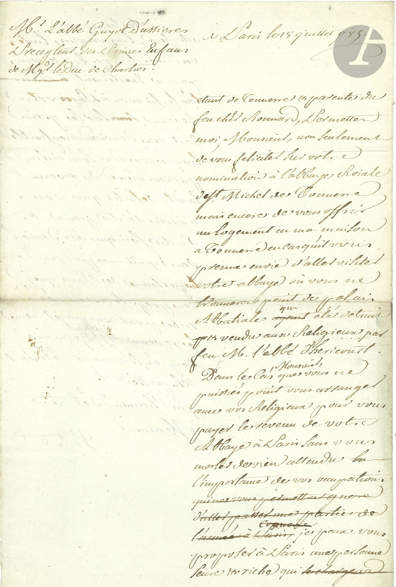 Null [Charles-Geneviève de Beaumont, chevalier d’ÉON]. 45 lettres (la plupart L.&hellip;