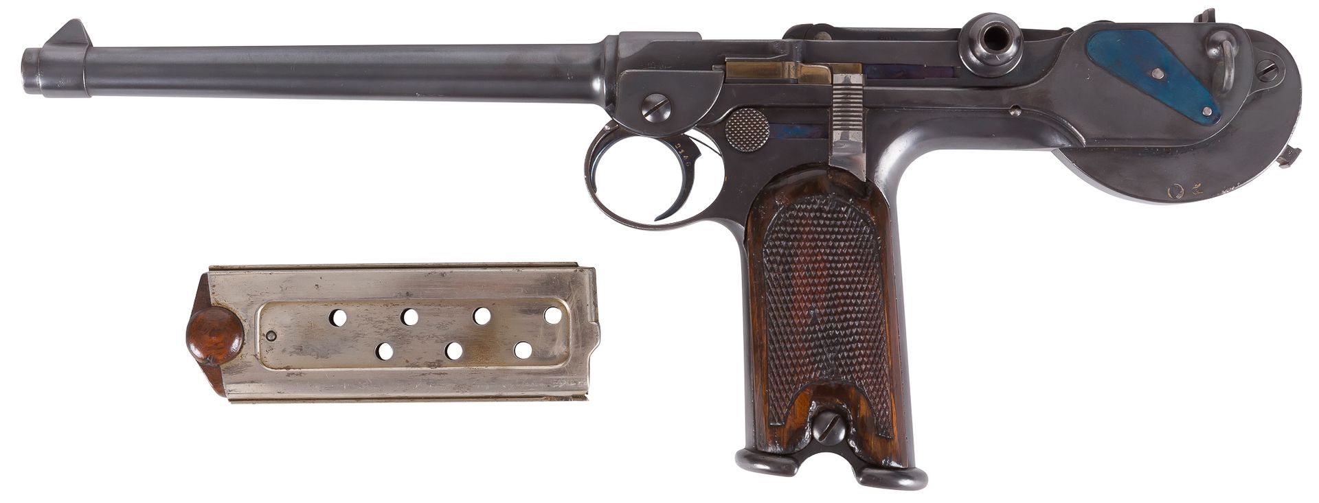 Null Beautiful "Borchardt C-93" pistol, eight shots, 7.65 mm centerfire.

Round &hellip;