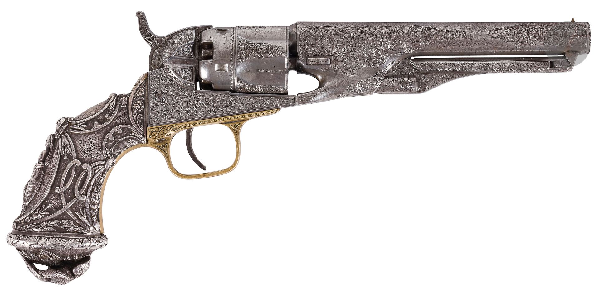 Null 精美的 "柯尔特警察 "1862型，五连发，36口径，单动打击式左轮手枪。

圆形，有膛线的枪管，长13.5厘米，有 "ADDRESS COL SAM&hellip;