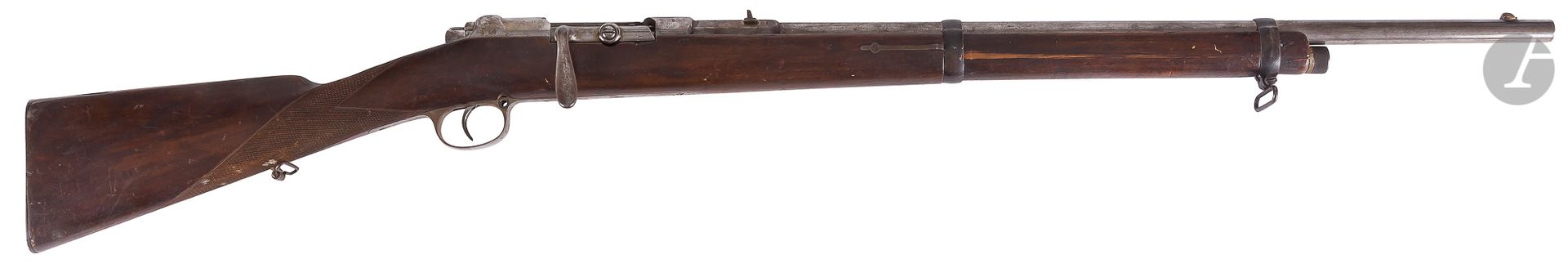 Null 毛瑟步枪1871-84型改装，口径11毫米，有弯曲的枪栓和管状弹匣。

圆形枪管，侧面有雷鸣般的印记，枪冠下有 "FR"，"Spandau"。臀部有 &hellip;